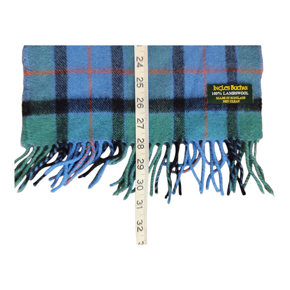 Ingles Buchan scarf 100% Lambswool tartan made is Scotland plaid fringe - Picture 3 of 4